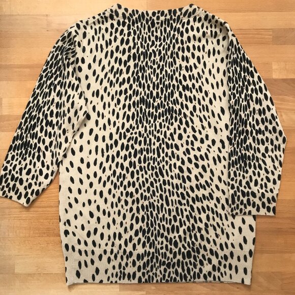 J. Crew Leopard Print Wool Sweater Animal Print Crew Neck - Picture 6 of 7